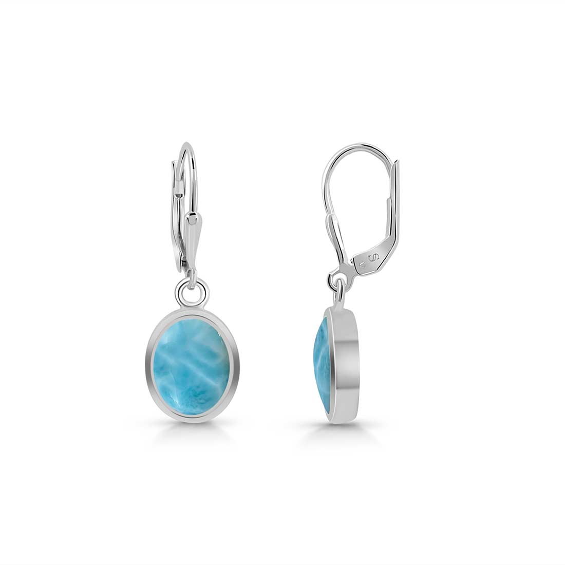 Larimar Leverback Earring-(LAR-SE-829.)